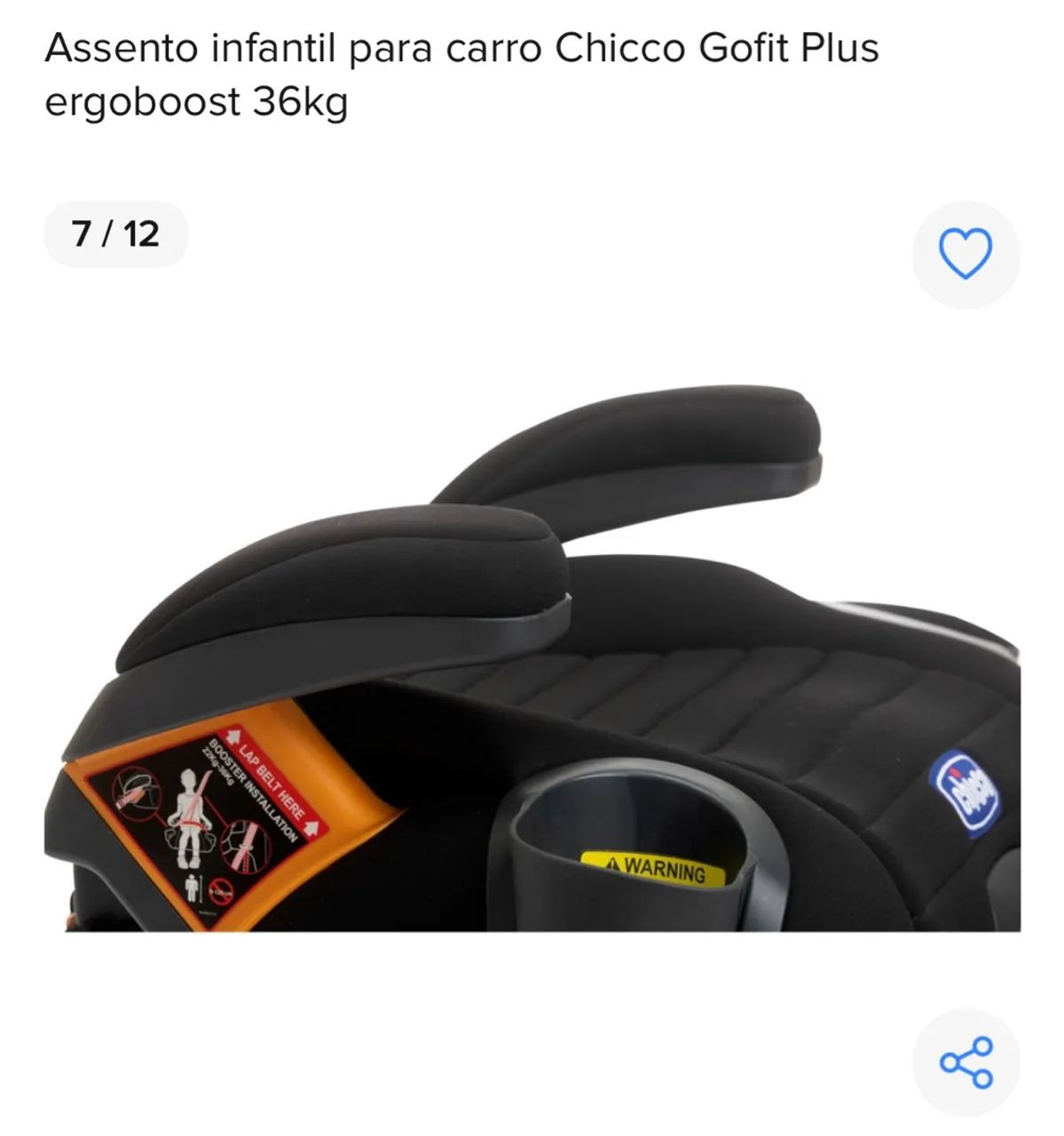 Cadeira para Auto Chicco GoFit Plus Ergoboost 36kg - Foto 3