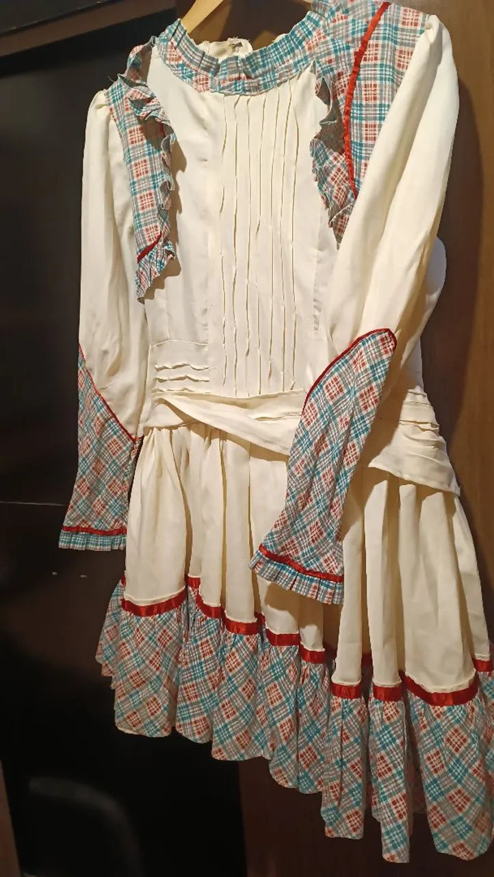 Vestido Vintage com Detalhes em Xadrez