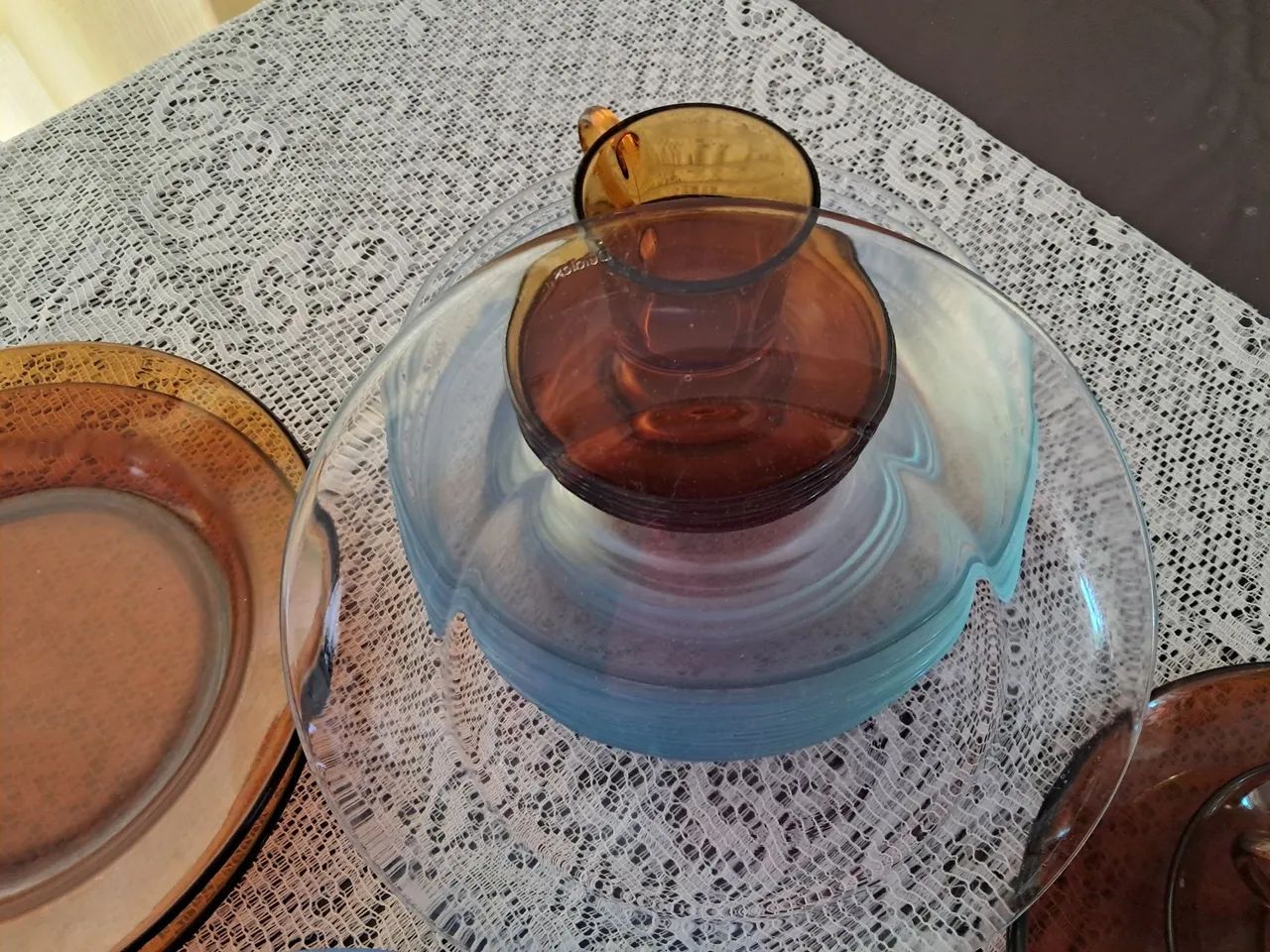 Conjunto Duralex Vintage - Âmbar e Azul (Peças Raras para Colecionadores)  Descrição: Vend - Foto 4