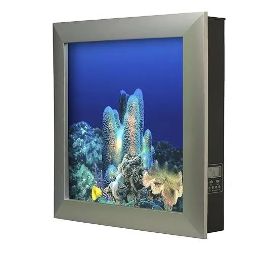 Aquário-Quadro de Parede Aquavista 500 - Moldura Cinza