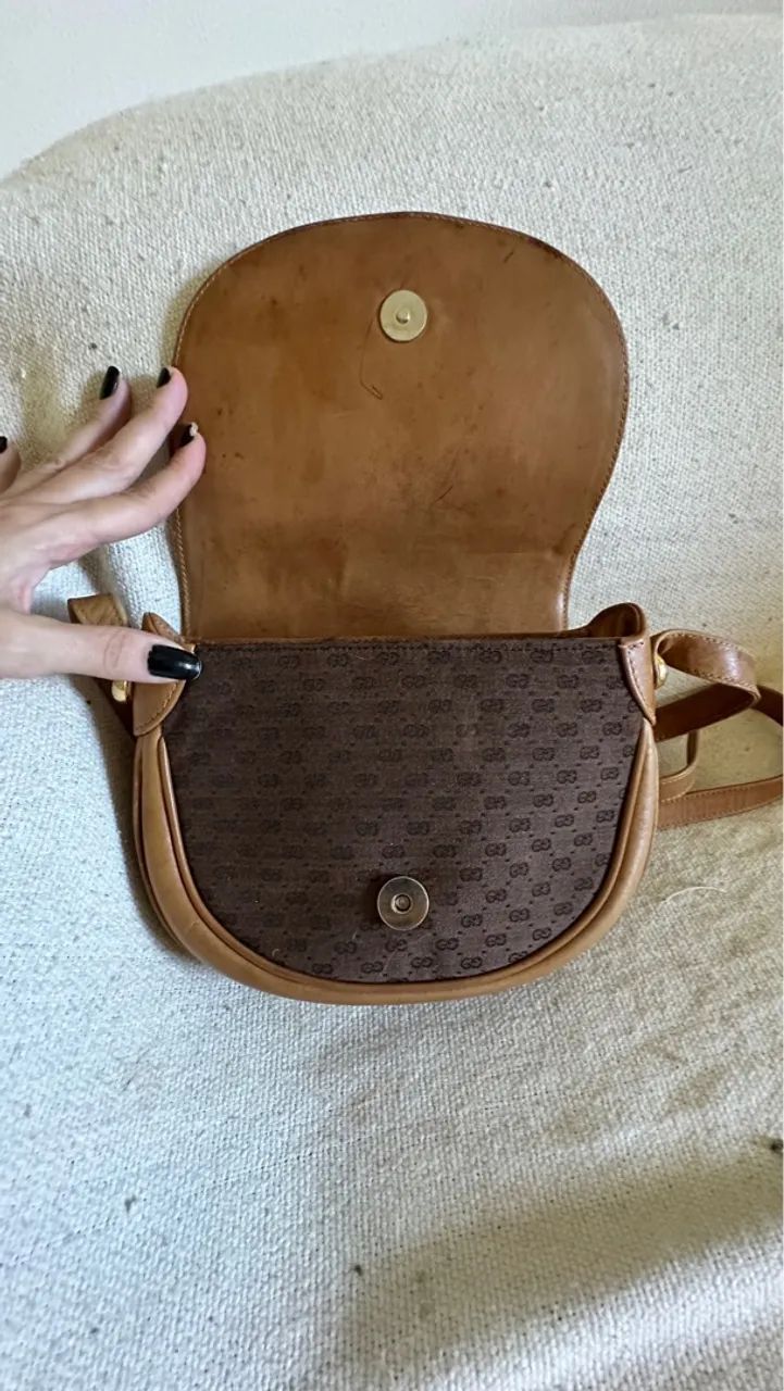 Bolsa Gucci vintage marrom - Foto 4