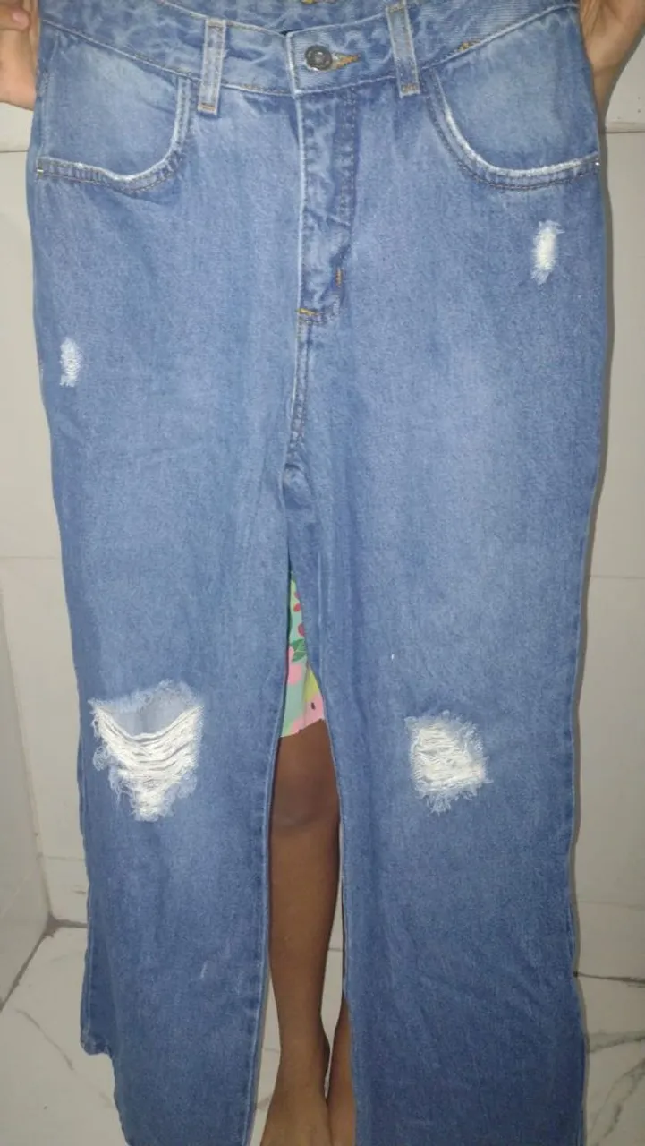 Calça Jeans Destroyed Feminina