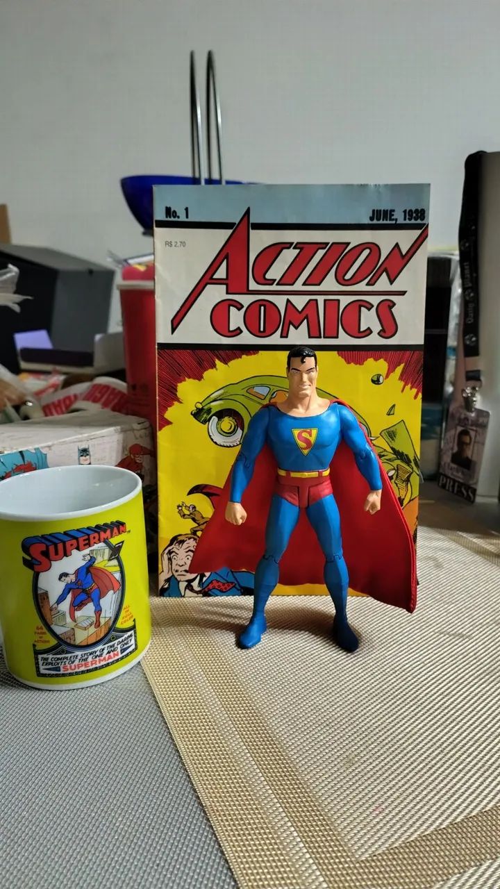 KIT 2004 DC DIRECT SUPERMAN 1ST APPEARANCE DC COMICS ACTION COMICS #1 ACTION FIGURE - Foto 2