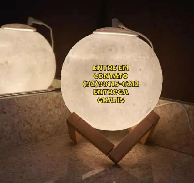 Umidificador de Lua Aromatizador 800ml Lua USB e LED - Foto 5