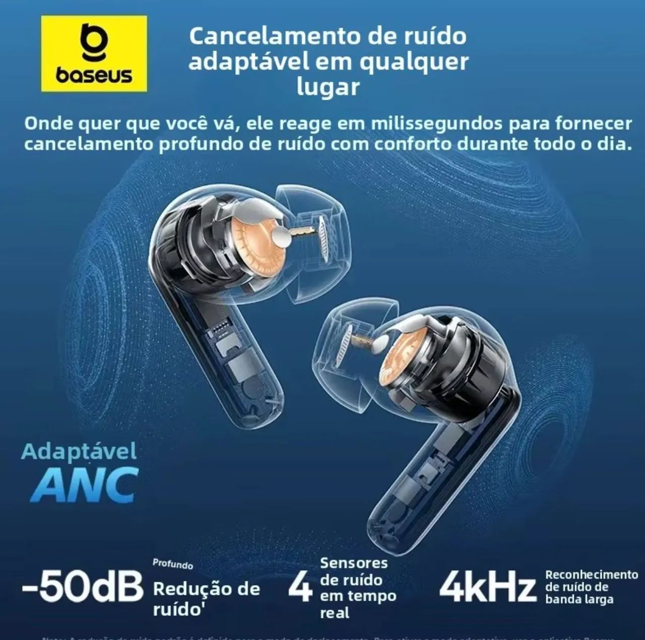 Fone Baseus BT 6.0 PRO - Foto 2