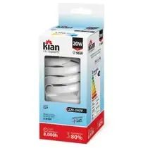 LAMPADA FLUORESCENTE ESPIRAL 20W X 220V 6500K KIAN
