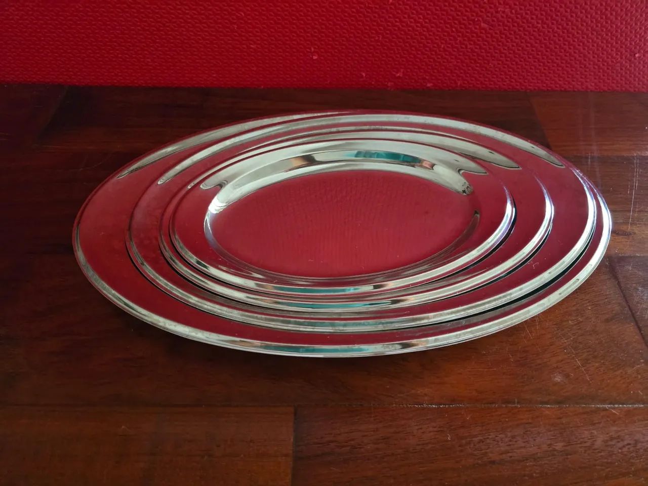 Conjunto de pratos oval de aço inox 