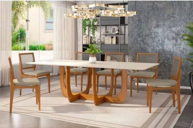 Conjunto com 6 cadeiras mel 