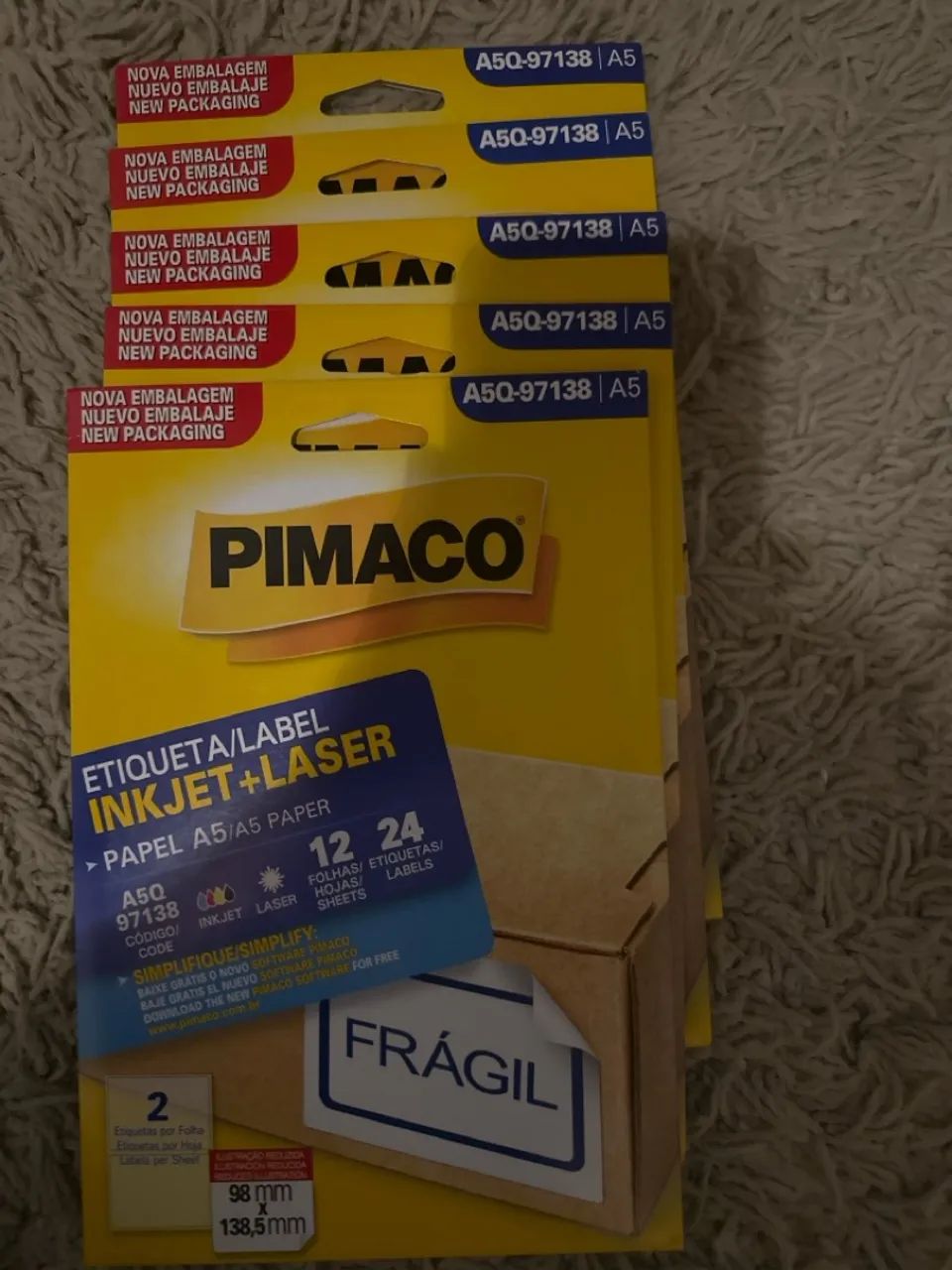 Quatro  pacts Etiquetas Adesivas Pimaco A5 Inkjet+Laser A50  97138 A5 - Foto 4
