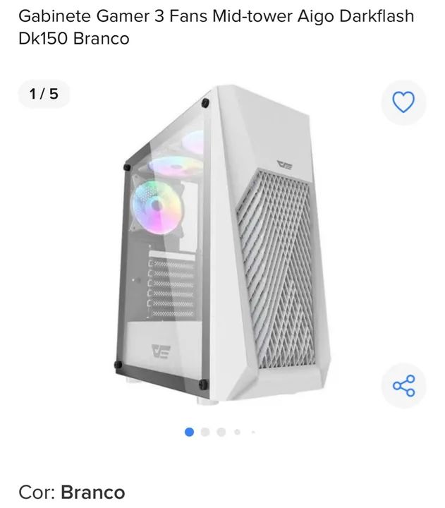 Gabinete Gamer Aigo Darkflash Dk150 Branco