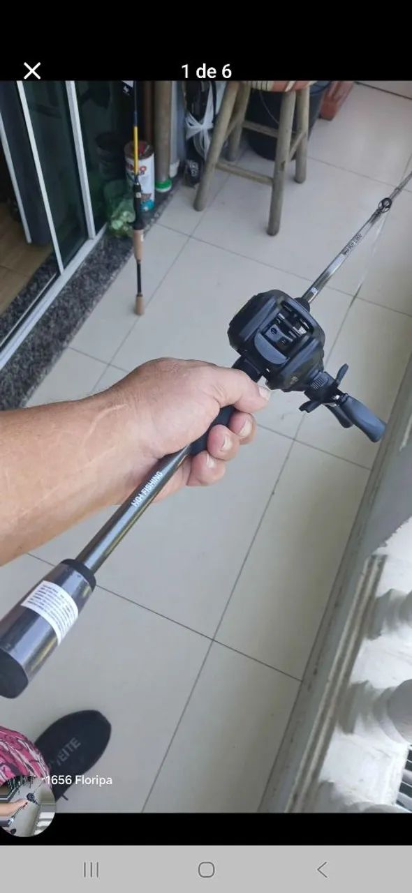 Vara 1,80 e  carretilha preta