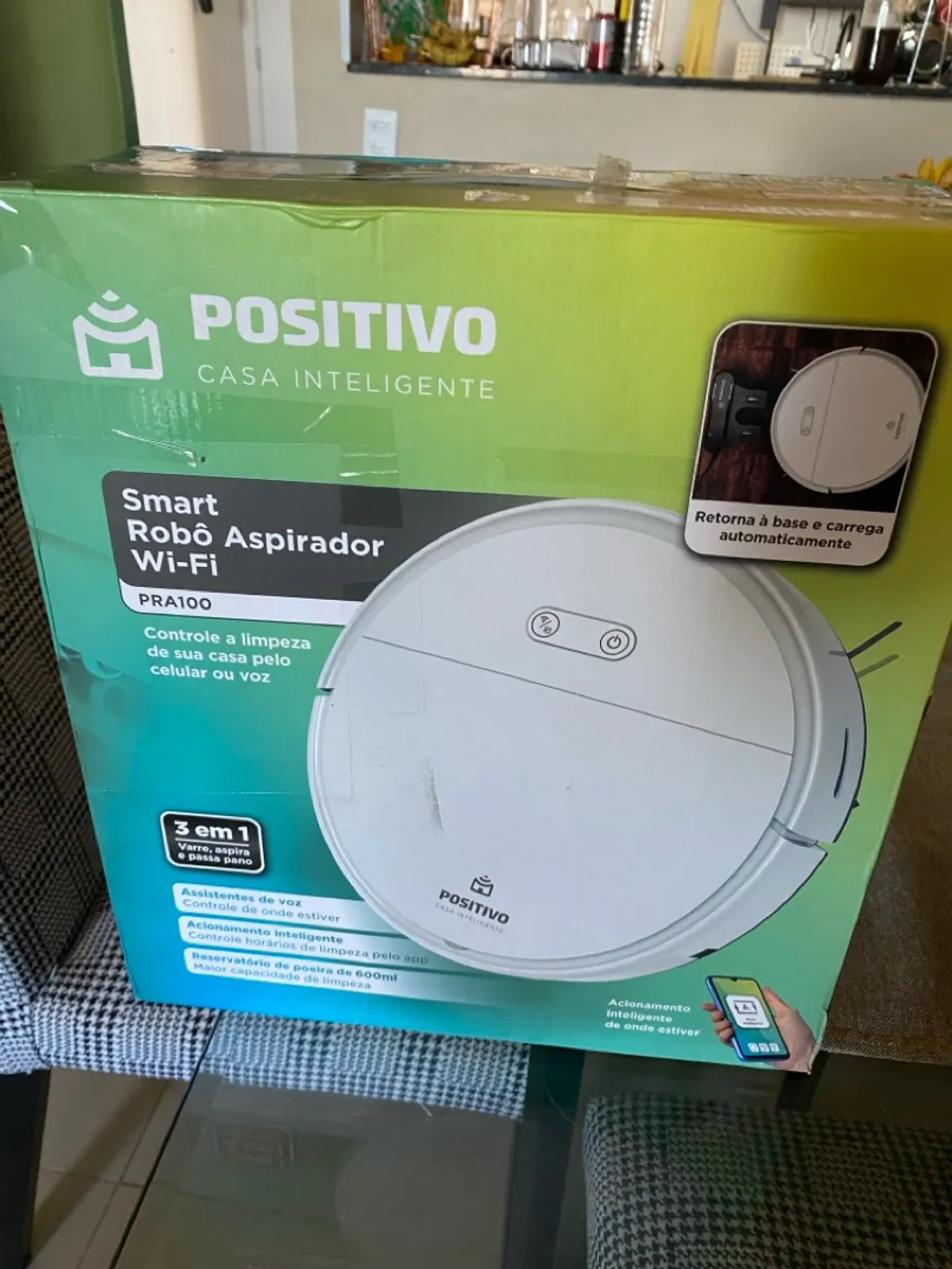 Robô Aspirador de Pó Positivo Smart Wi-Fi PRA100