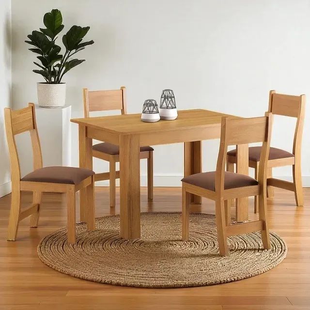 Mesa de Jantar Palace com Cadeiras Brisa Bombom (ENTREGA GRÁTIS)