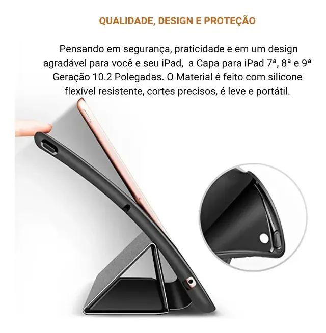 Case Capa Magnética Slim Para iPad 10.2 7º 8º 9º Geração - Foto 2