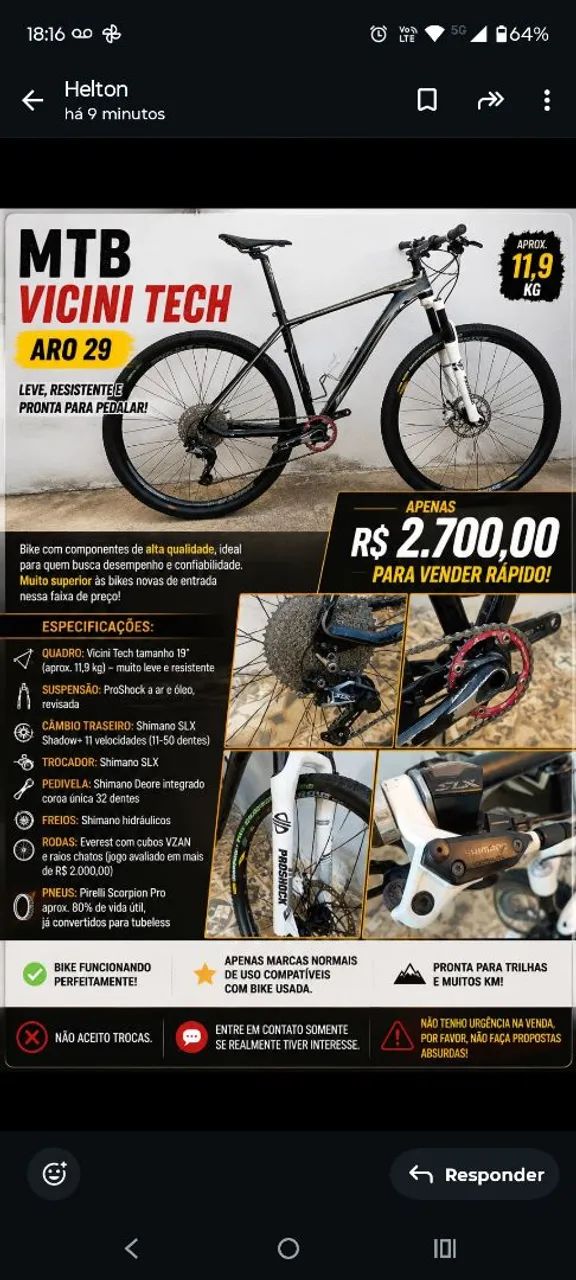 Bicicleta aro 29 MTB