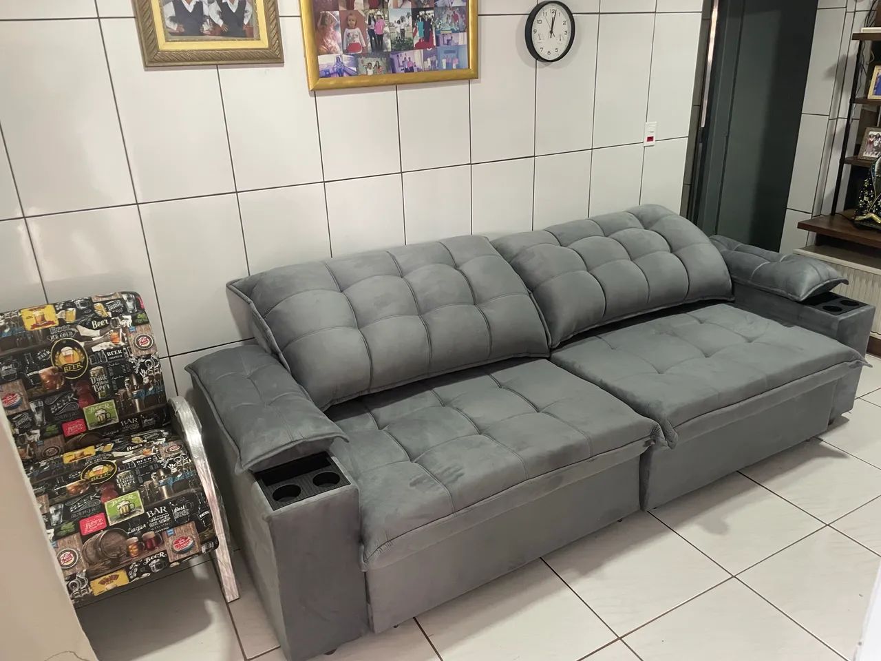 Sofá retrátil reclinável