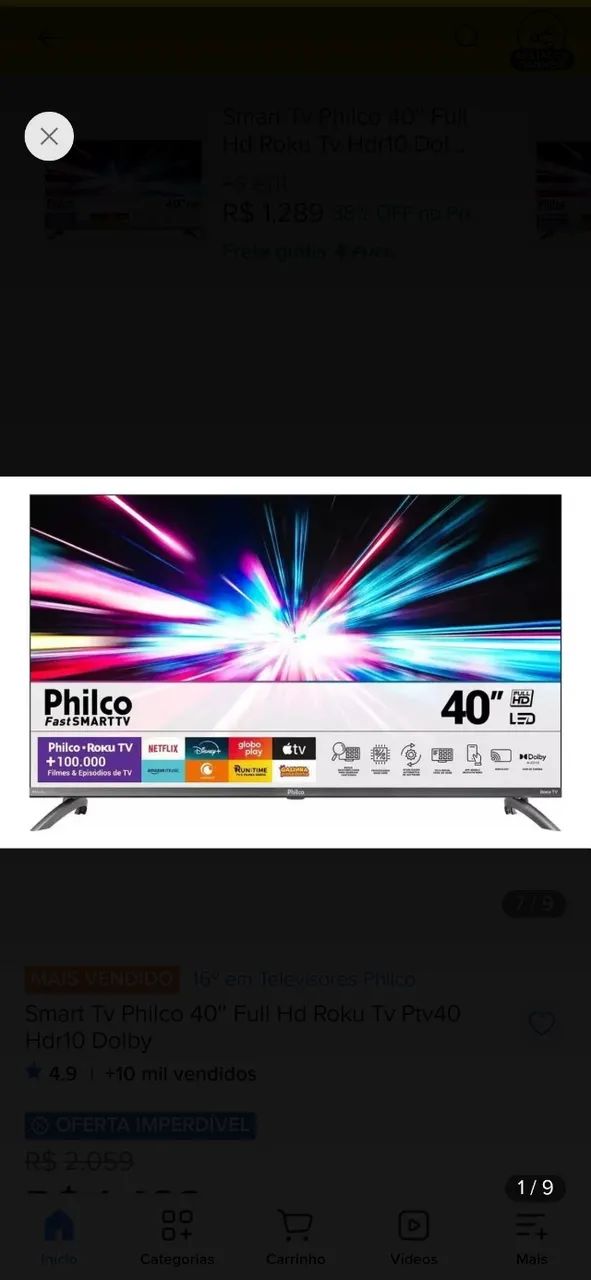 Smart TV 40 Plhico Rôku TV LED Dolby Audio - Foto 4