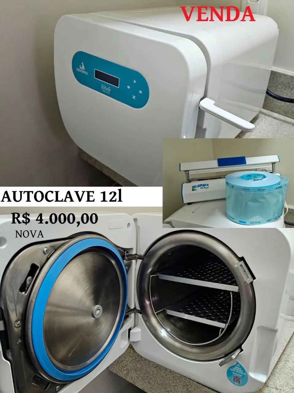 Autoclave 12L para esterilização de materiais