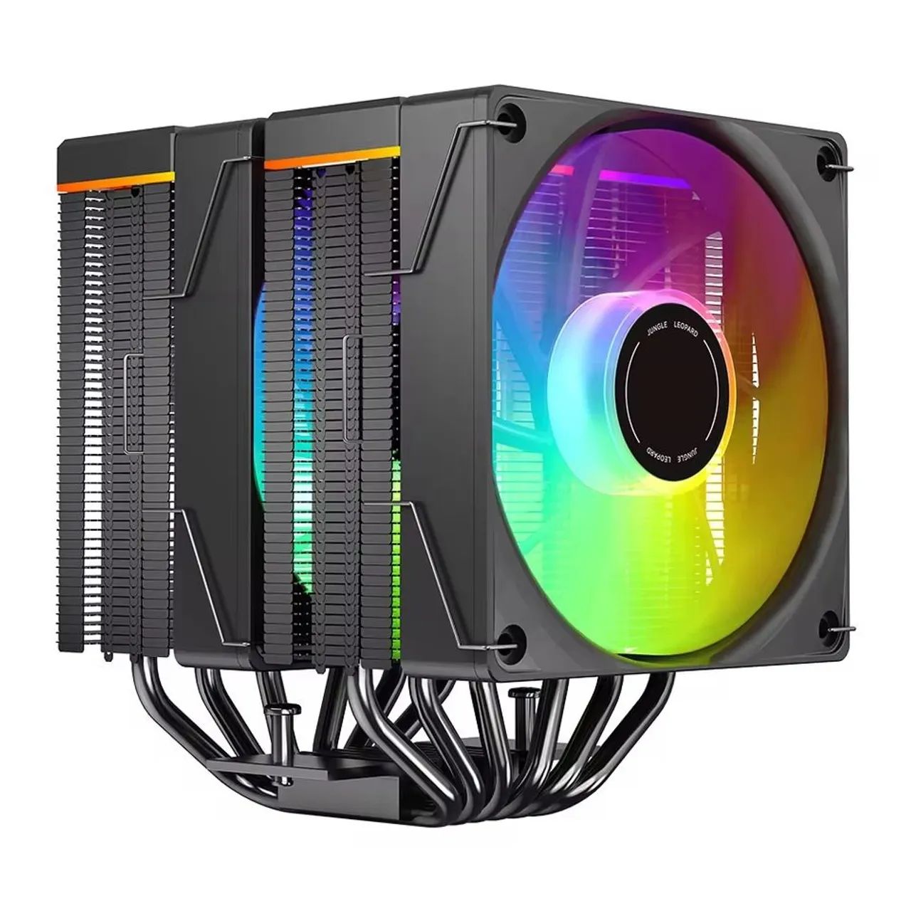 CPU Air Cooler Fan Jungle Leopard Dual Tower ARGB Infinity com Display Temperatura - Foto 2