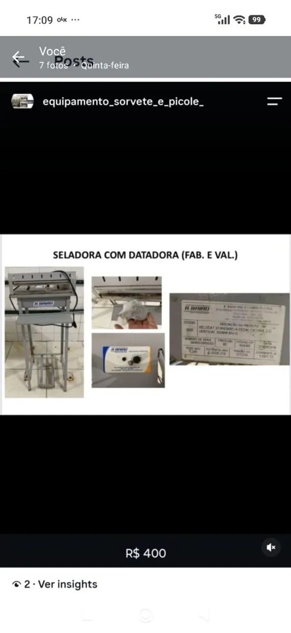 Equipamento para sorvete e picolé 