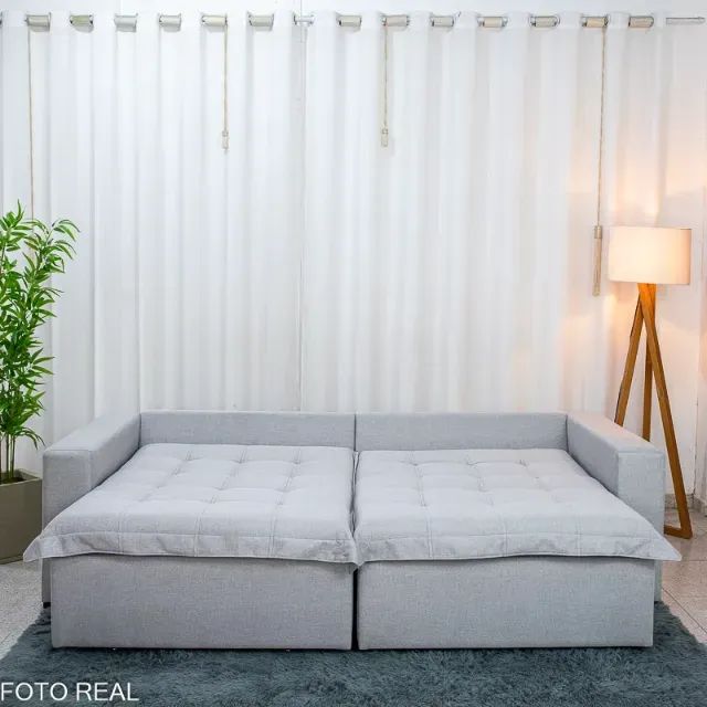 SOFÁ CAMA RETRÁTIL BOLT  2.40M LINHO  SEM CAIXA. PRONTA ENTREGA. - Foto 3