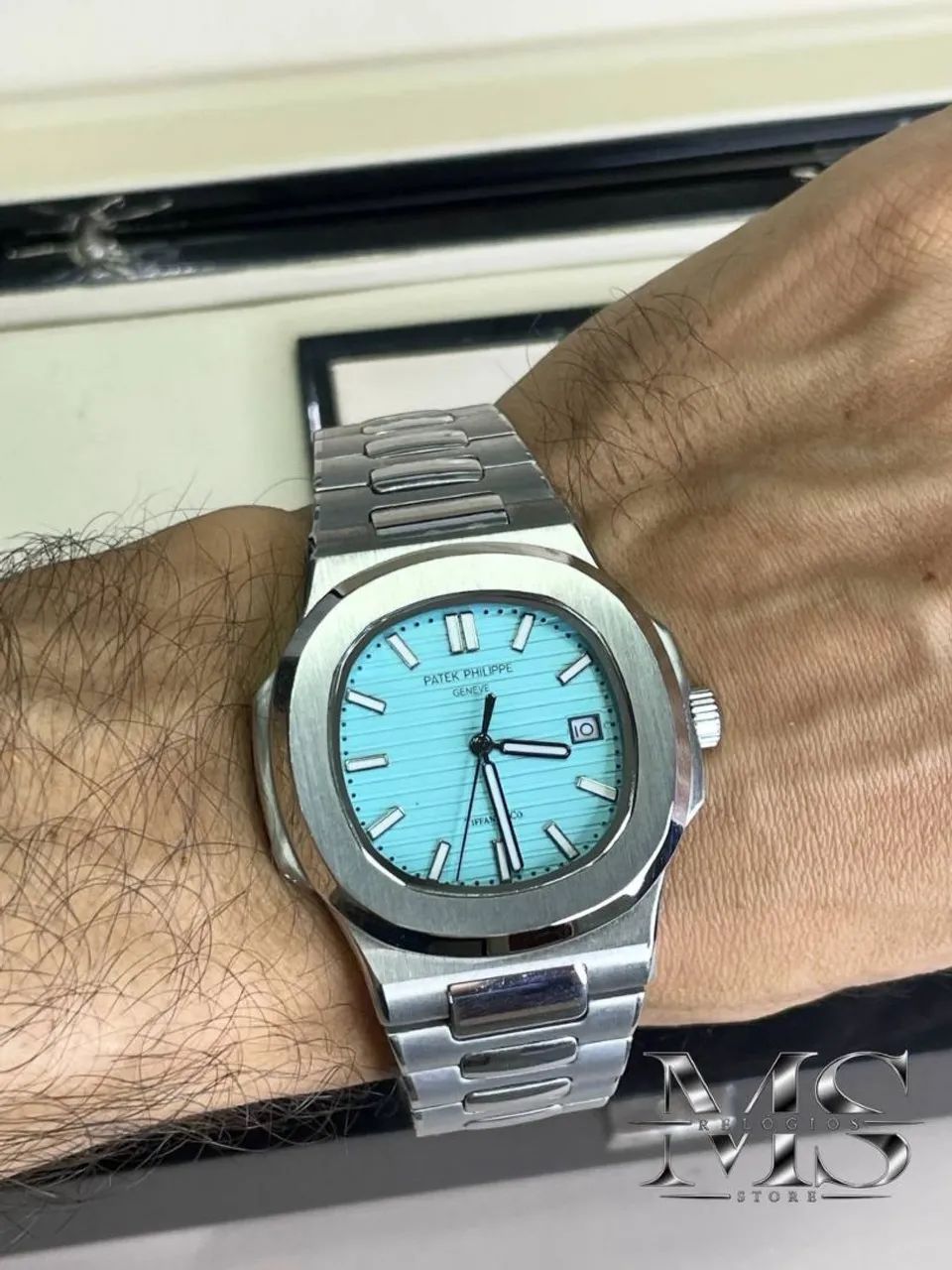 Relógio Automático Fundo Azul Tiffany  - Foto 5