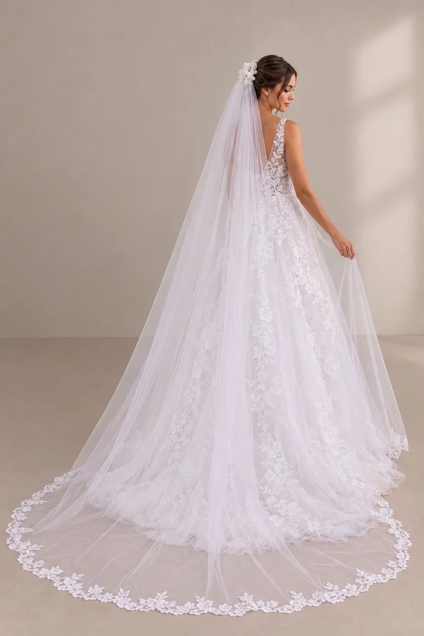 Vestido de noiva com véu - Foto 2