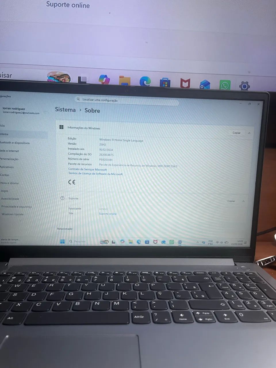 Notebook Lenovo seminovo