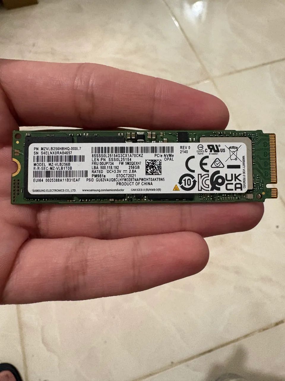 Ssd nvme de 256gb