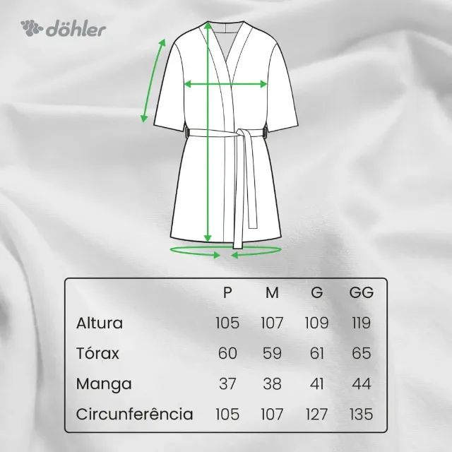 Roupão Döhler Atoalhado Cinza  - Foto 2
