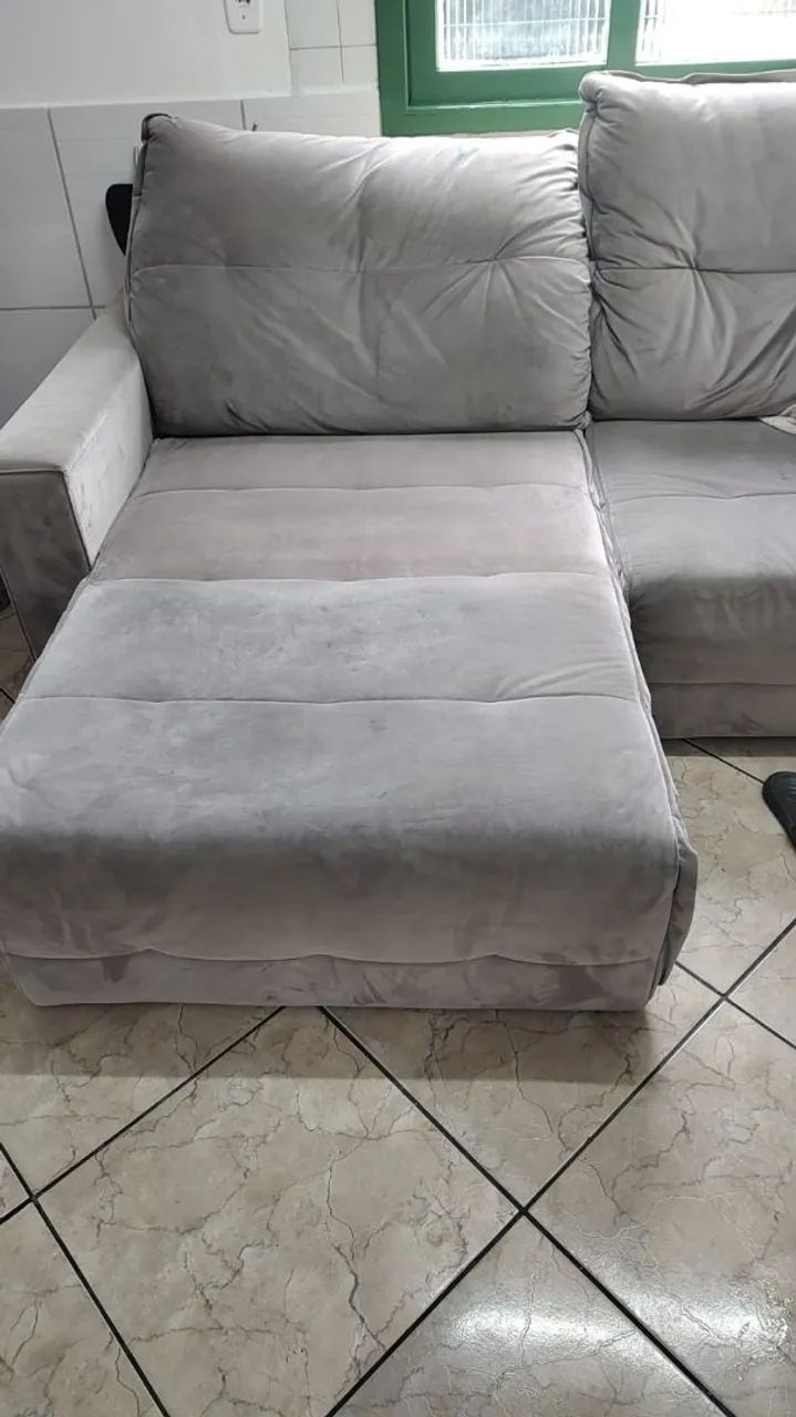 Sofá cinza 2 lugares impermeável  - Foto 2