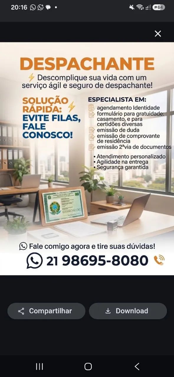Despachante gratuidade certidão 