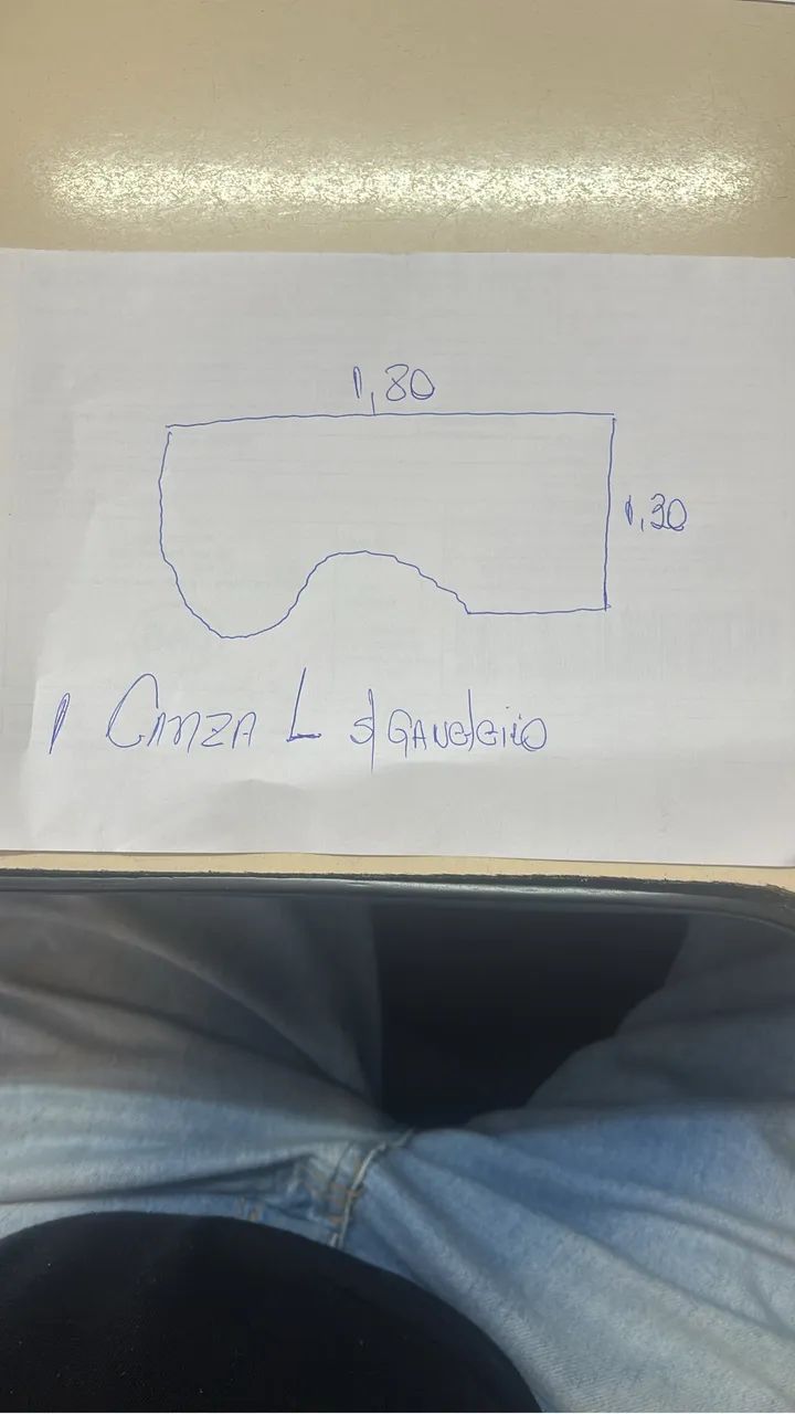 Mesa e L para escritório cinza  - Foto 3