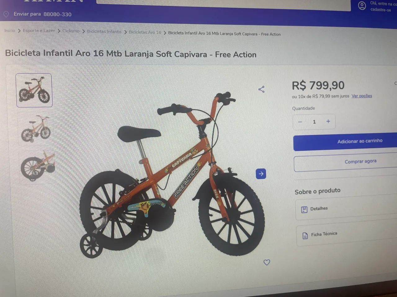 Bicicleta infantil aro 16 - Foto 3