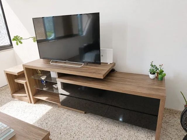 Rack de MDF para TV até 75 Polegadas  + Prateleiras + Mesa de Centro. - Foto 2