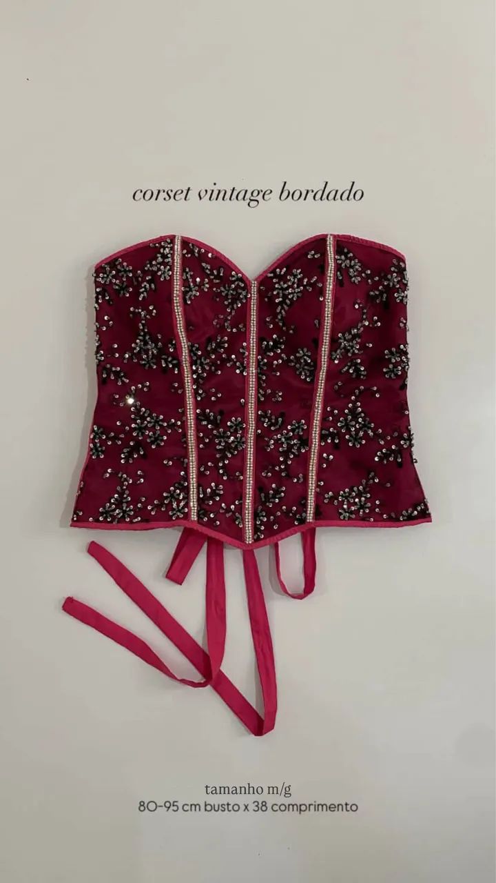 Corset vintage bordado
