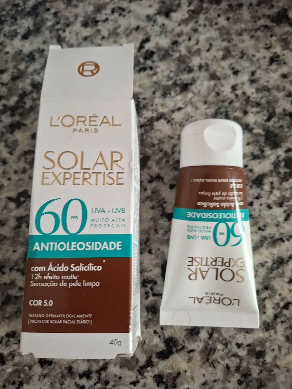 Protetor  solar rosto, Solar expertise,60,cor marrom escuro  - Foto 2