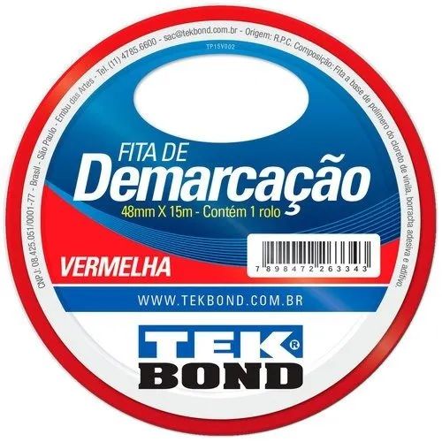 Fita de demarcação vermelha 48 mm × 15 m (Tekbond®) 1 rolo (cinta de demarcación)