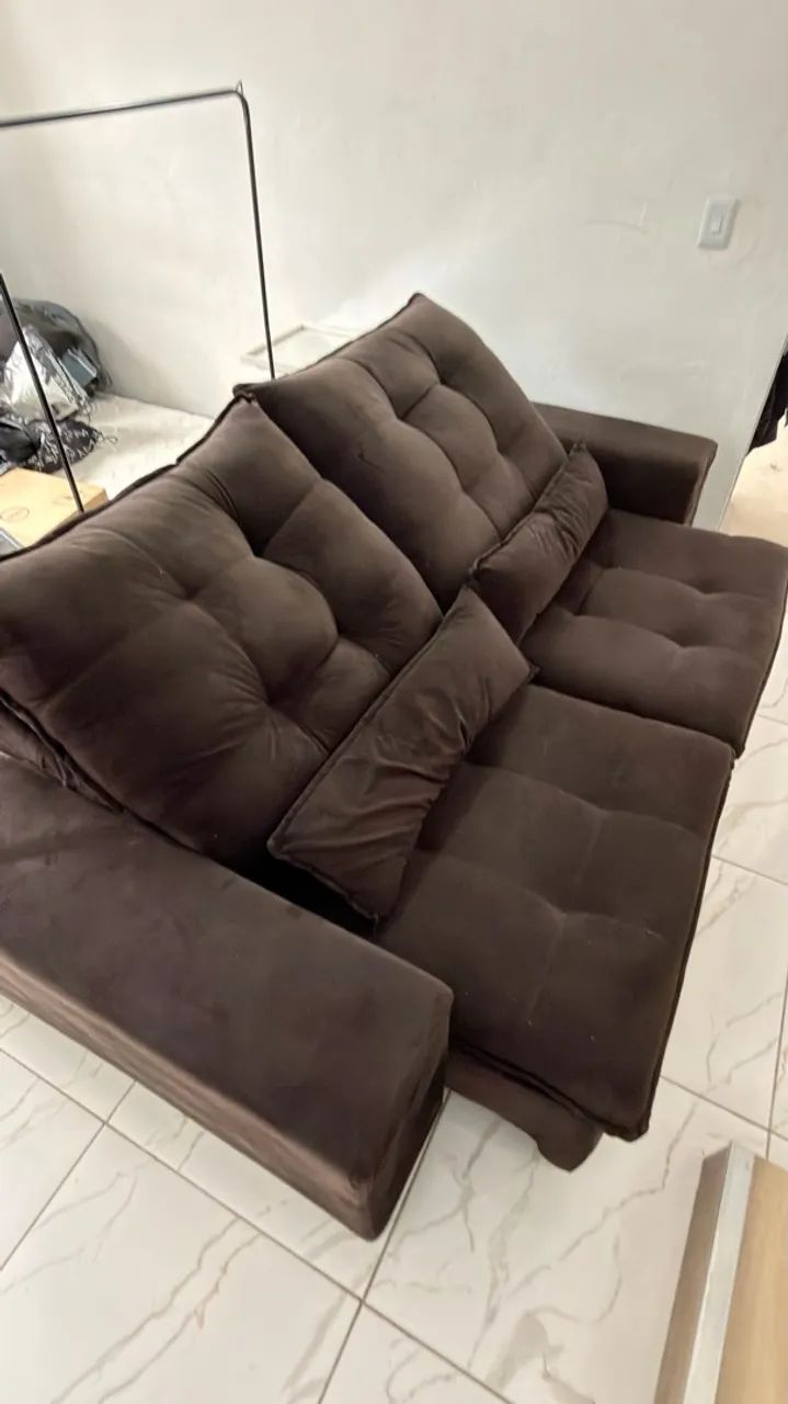 SOFÁ RETRÁTIL DOIS LUGARES PRETO  - Foto 3