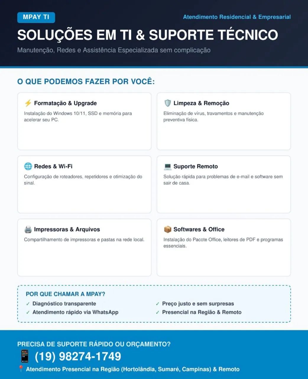 ?Suporte Técnico de TI, Formatação, Redes e Manutenção de Computadores