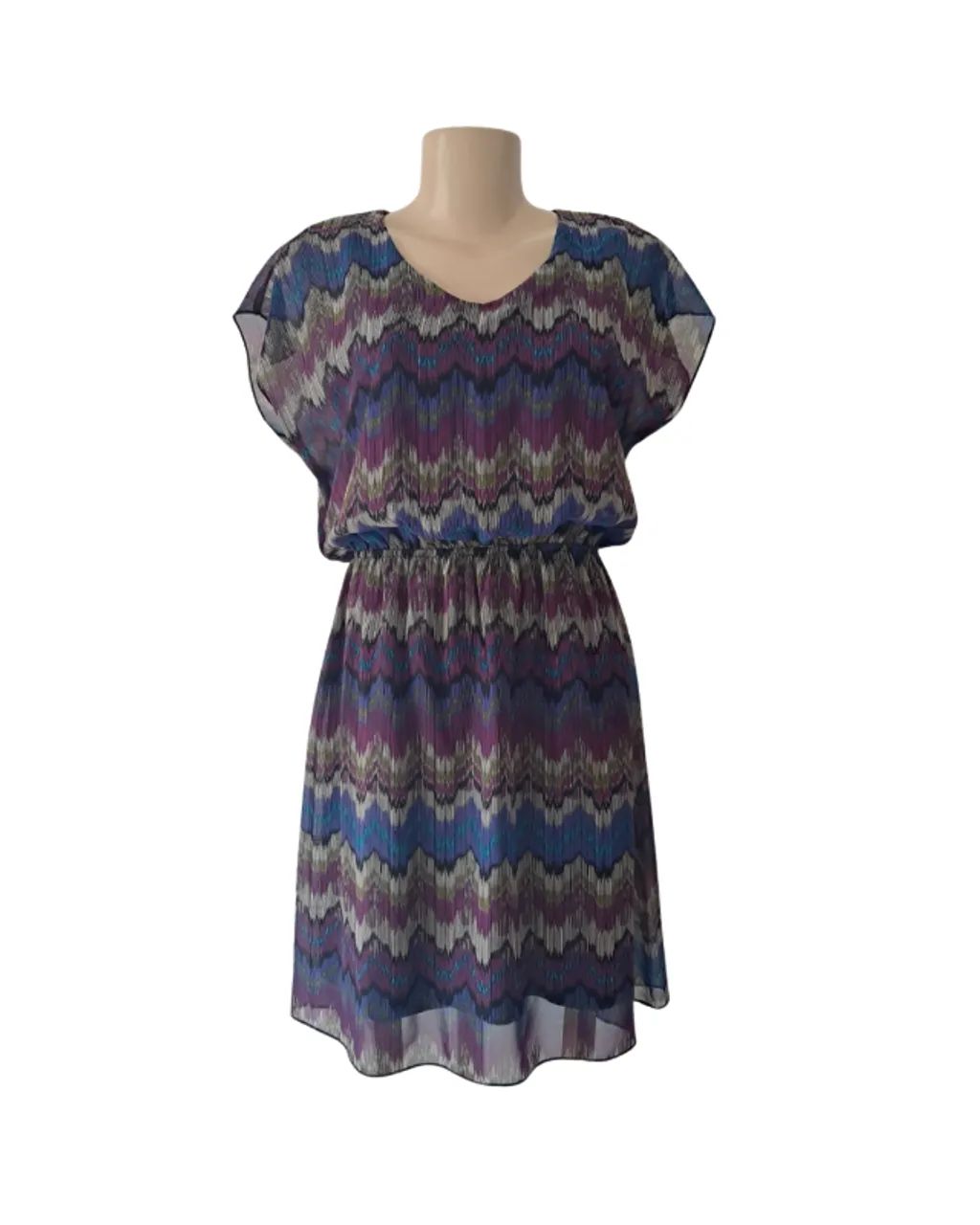 Vestido Espresso M - Estampa Chevron - Com Forro - Foto 2