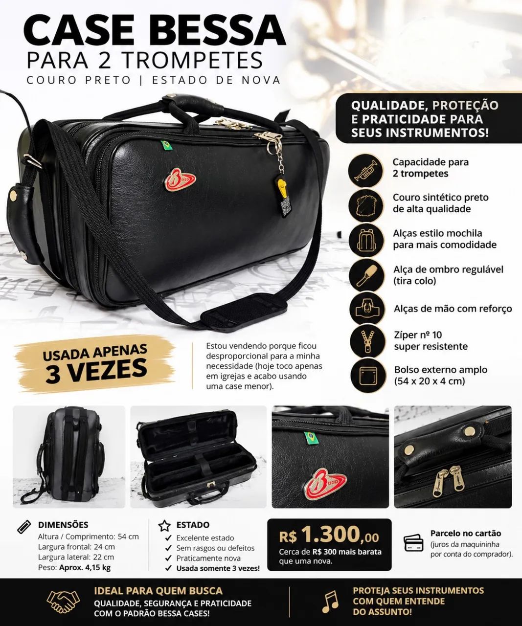 Case/Capa 2/dois trompetes