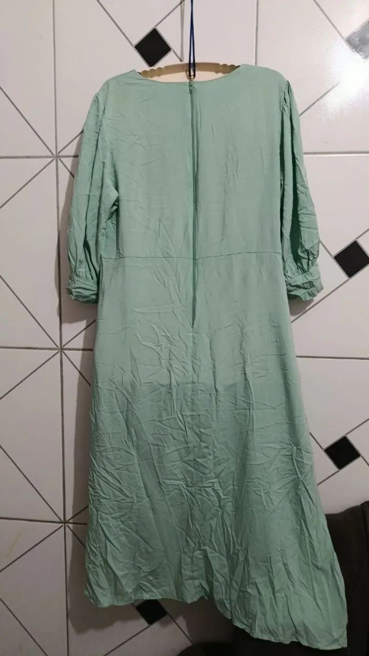Vestido em viscose na cor verde-água - Foto 5