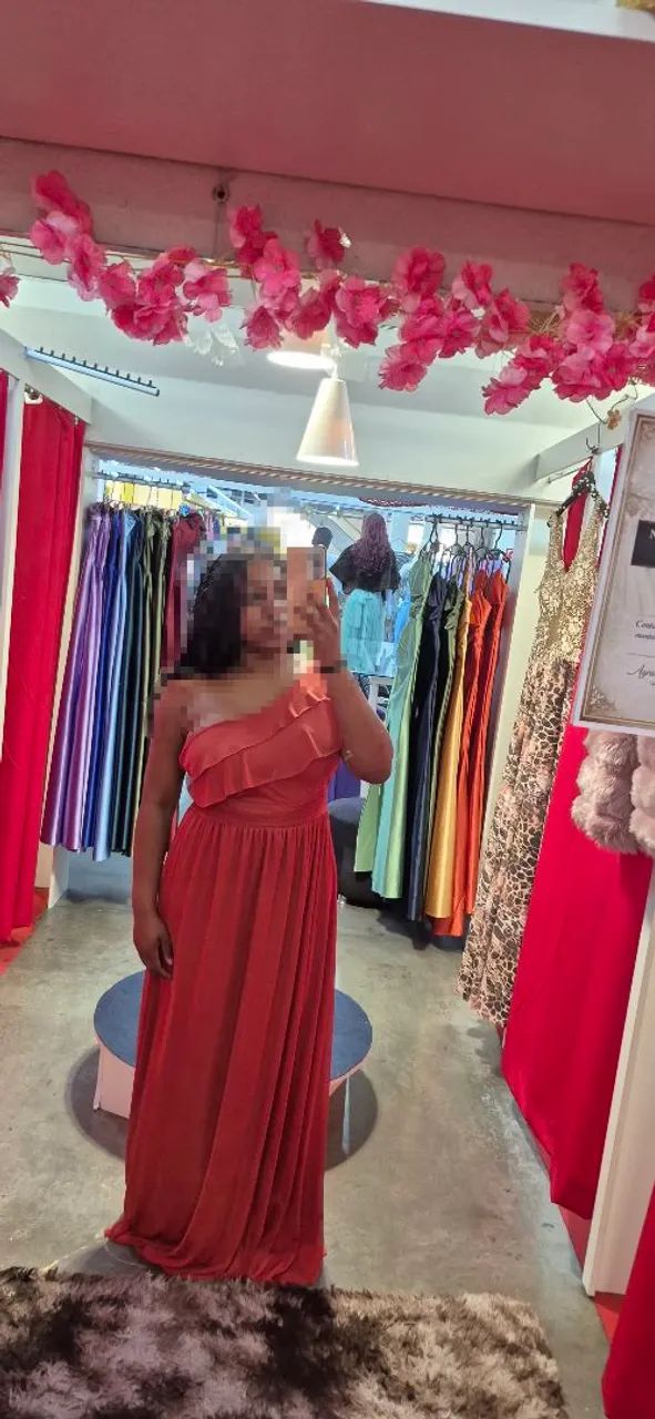 Vestido longo vermelho/coral - Foto 3