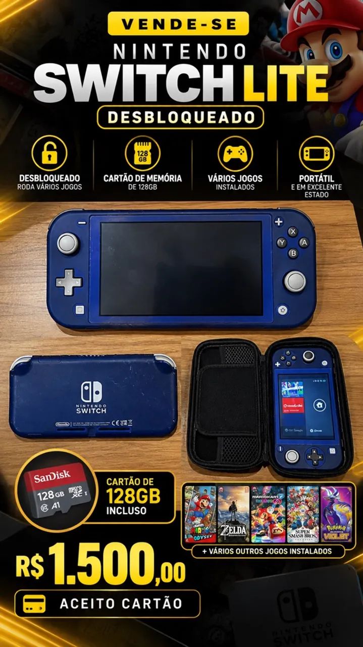 Nintendo Switch lite desbloqueado 