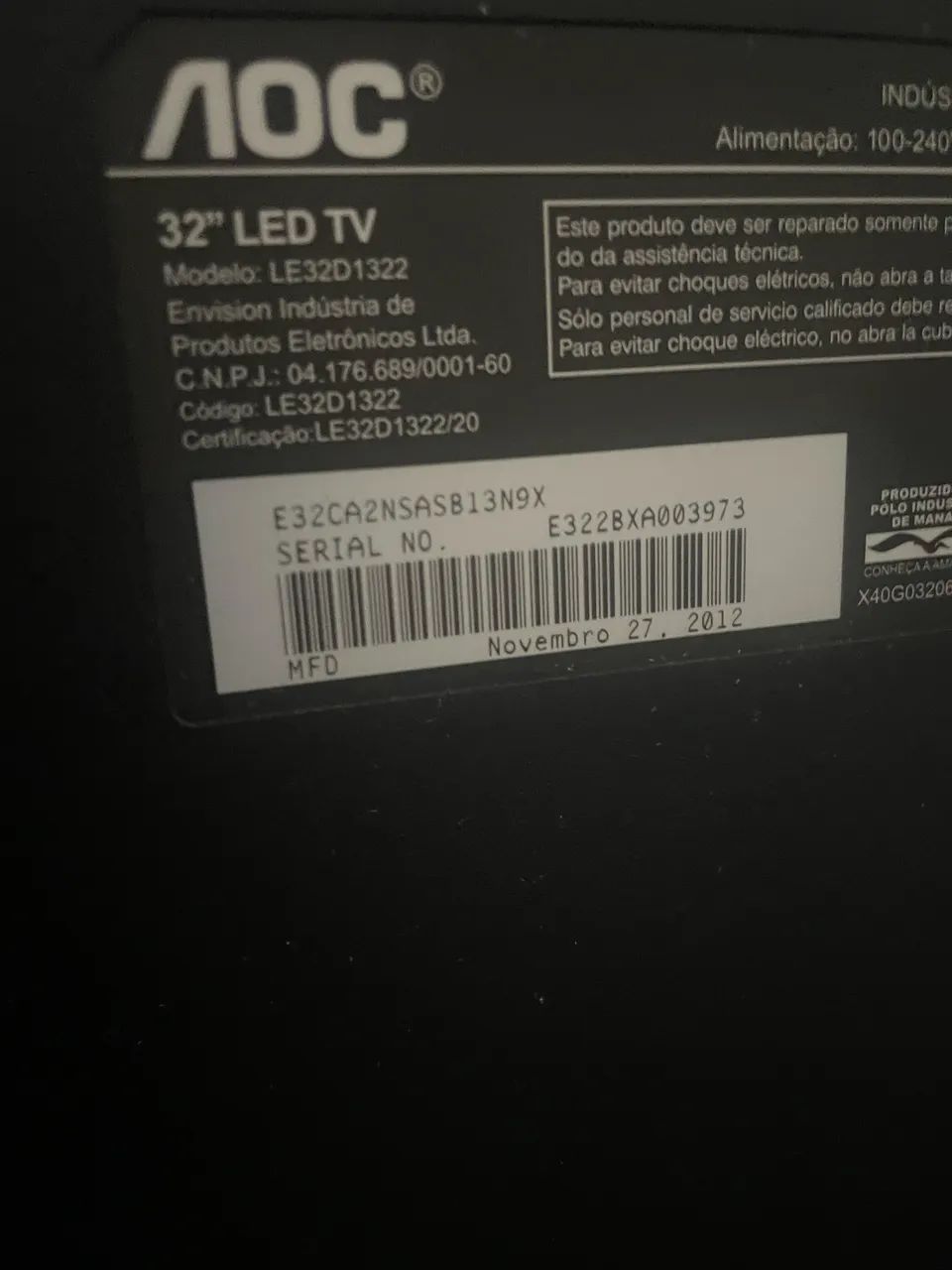 TV AOC 32 polegadas- Led - Foto 2
