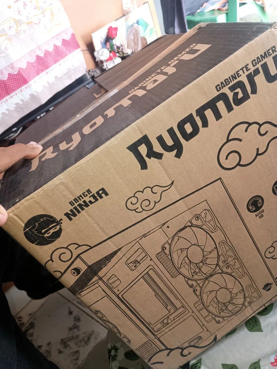 Gabinete ninja aquário, mini Tower com 3 fans rgb - Foto 4