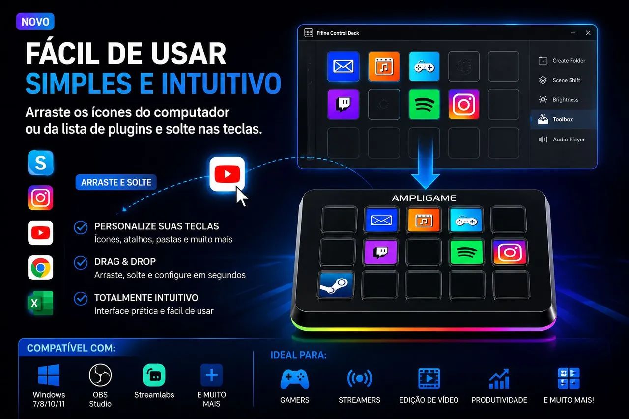 Control Deck 15 Teclas LCD RGB Stream Deck OBS TikTok - Foto 4