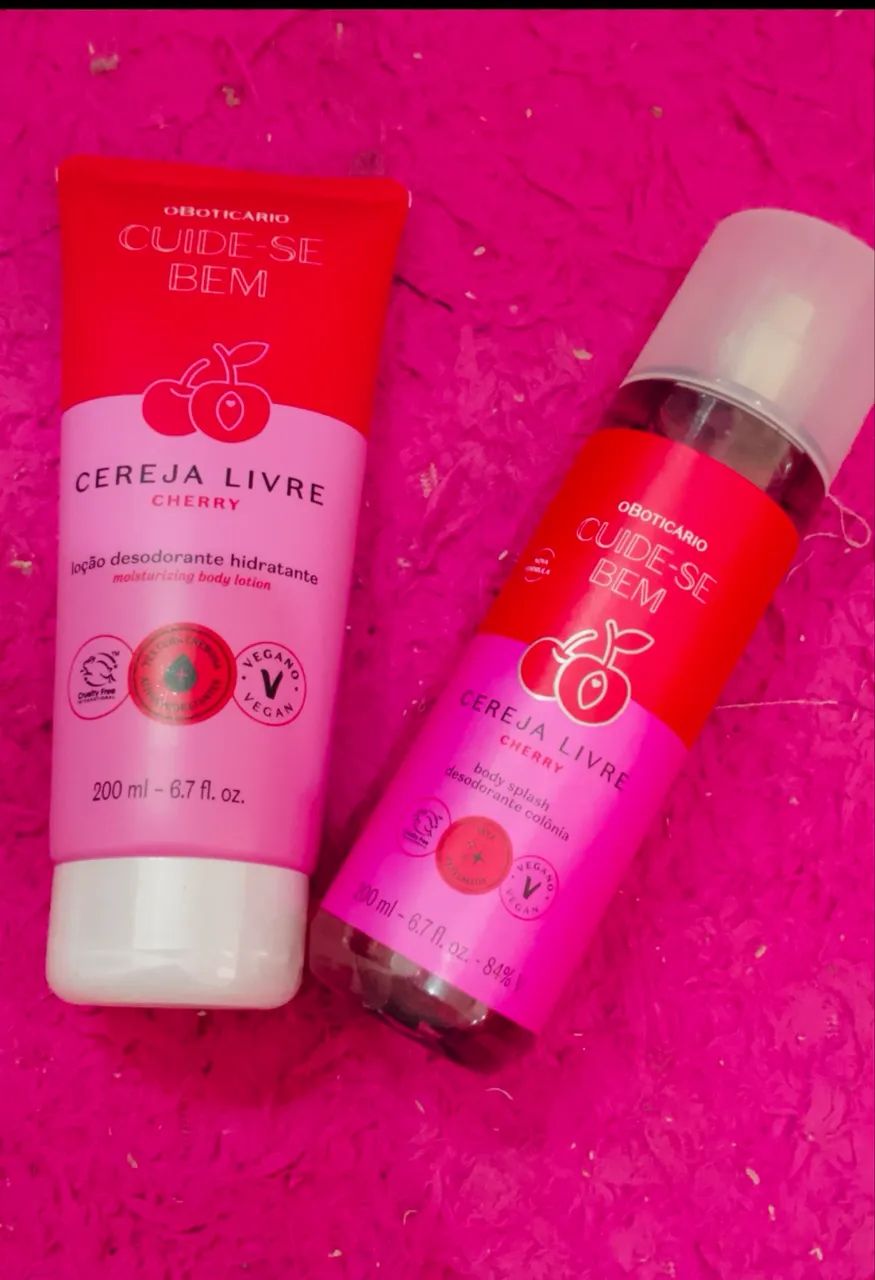 kit de body splash e hidratante 