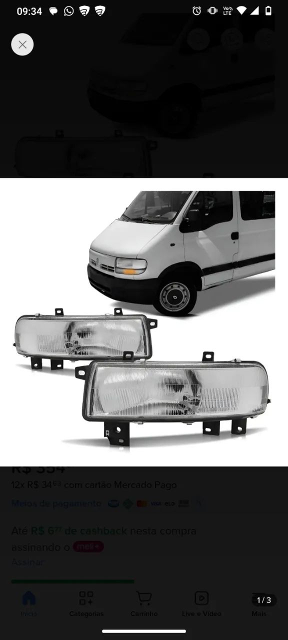 Farol Renault Master 